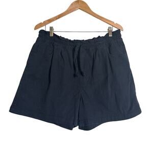 Time and Tru Women's High Rise Paperbag Waist Short Relaxed Pull On Size 14 Blue